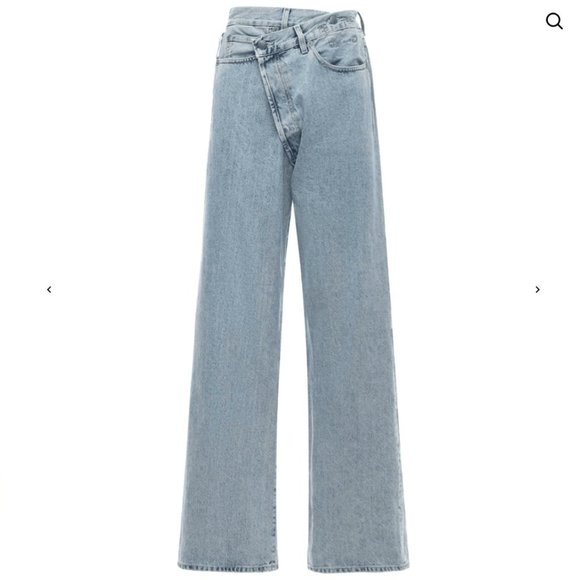 R13 Wide Leg Cross Over Denim Jeans - Picture 2 of 14